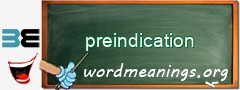 WordMeaning blackboard for preindication